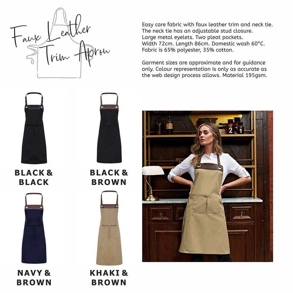 Personalised Faux Leather Apron - BBQ Est