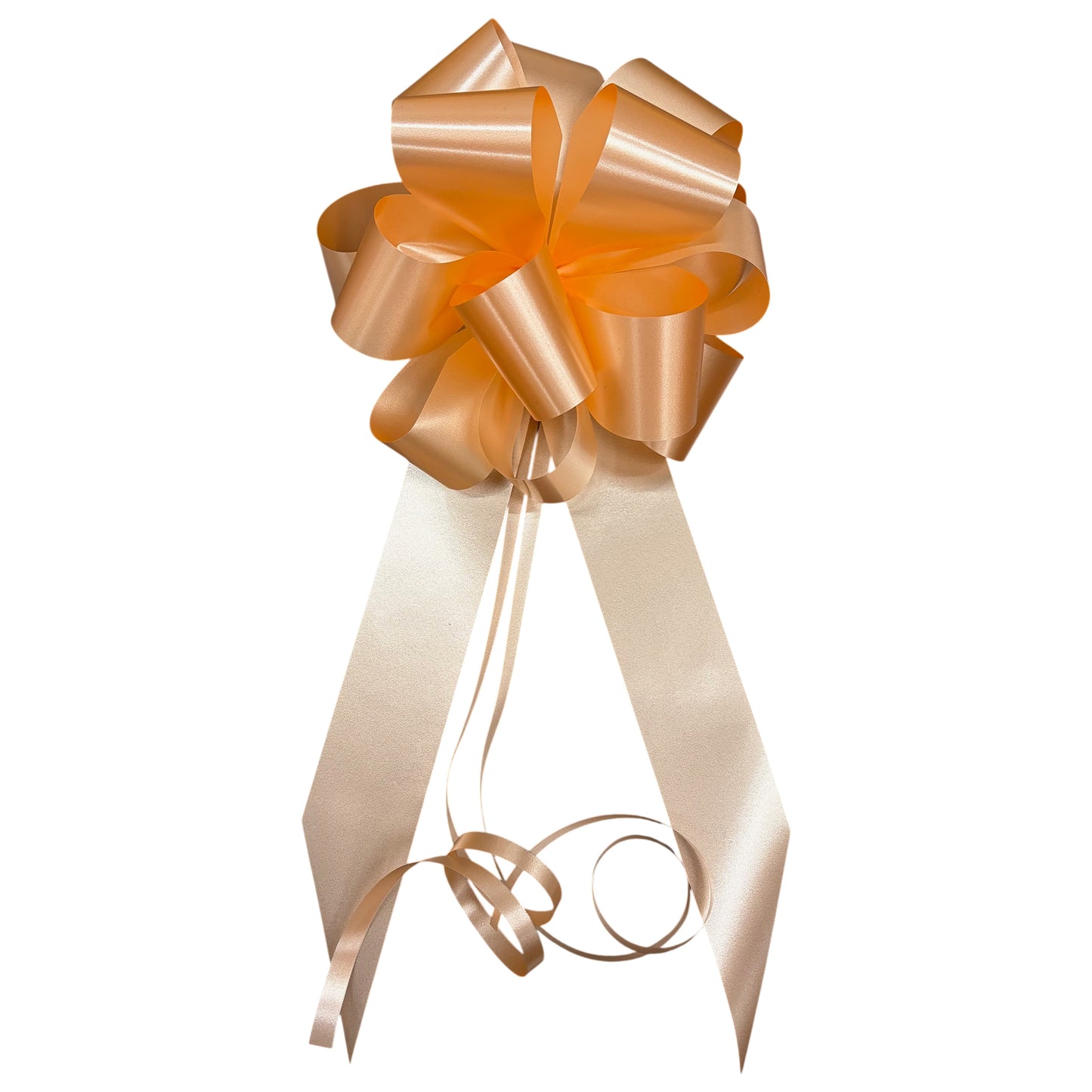 Peach Plain Handmade Wedding Car Bonnet Bow