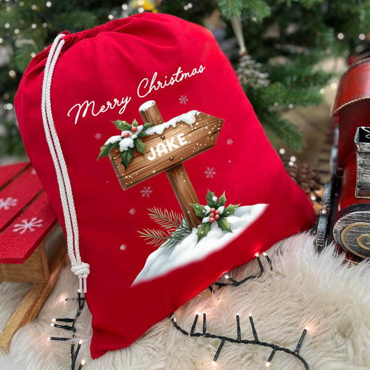 Personalised Sign Christmas Delivery Sack