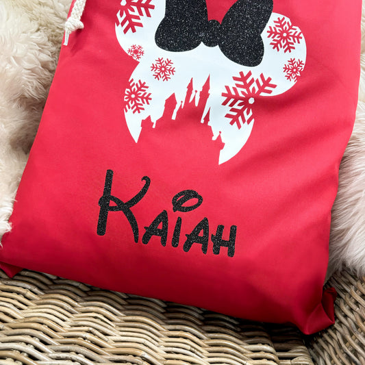 Personalised Minnie or Mickey Christmas Sack