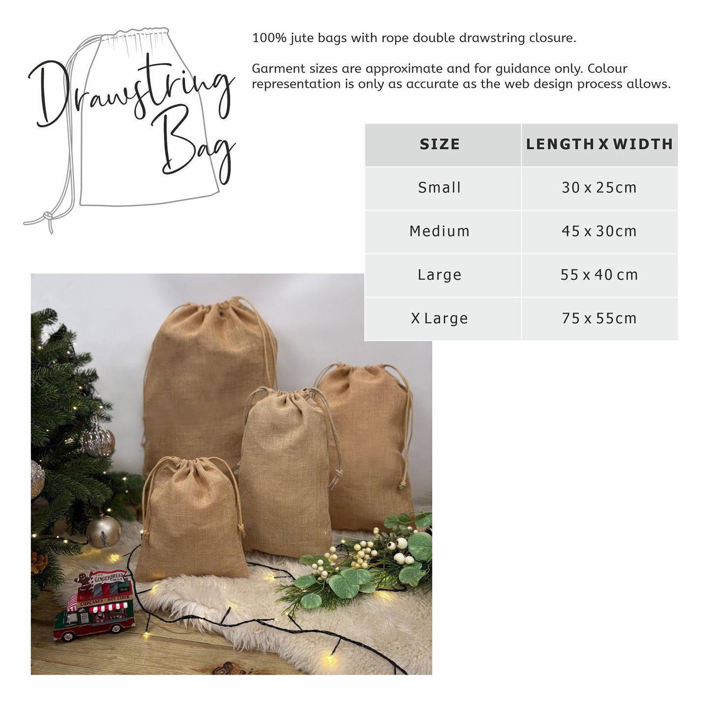Jute Initial Christmas Gift Sack