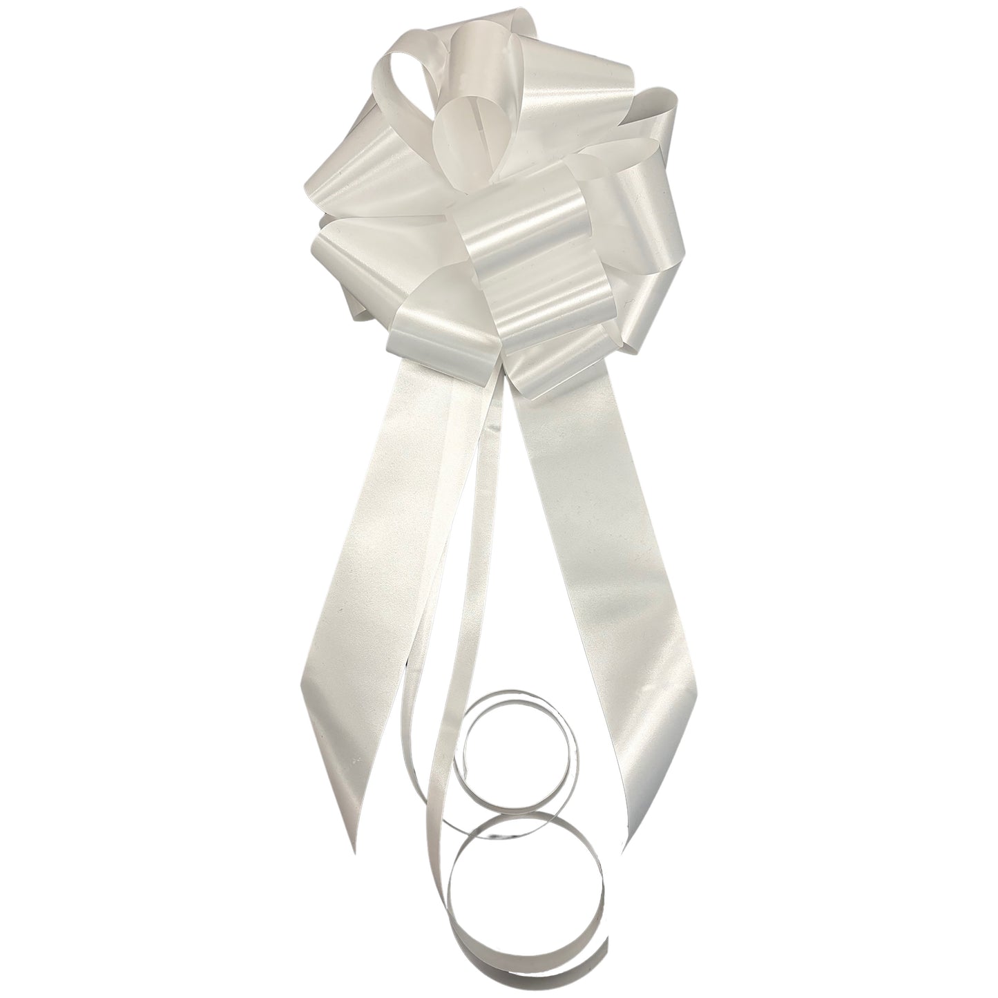 White Plain Handmade Wedding Car Bonnet Bow