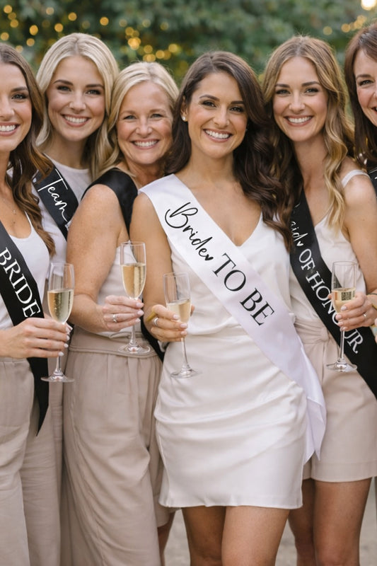 Black and White Hen Party Theme Sashes