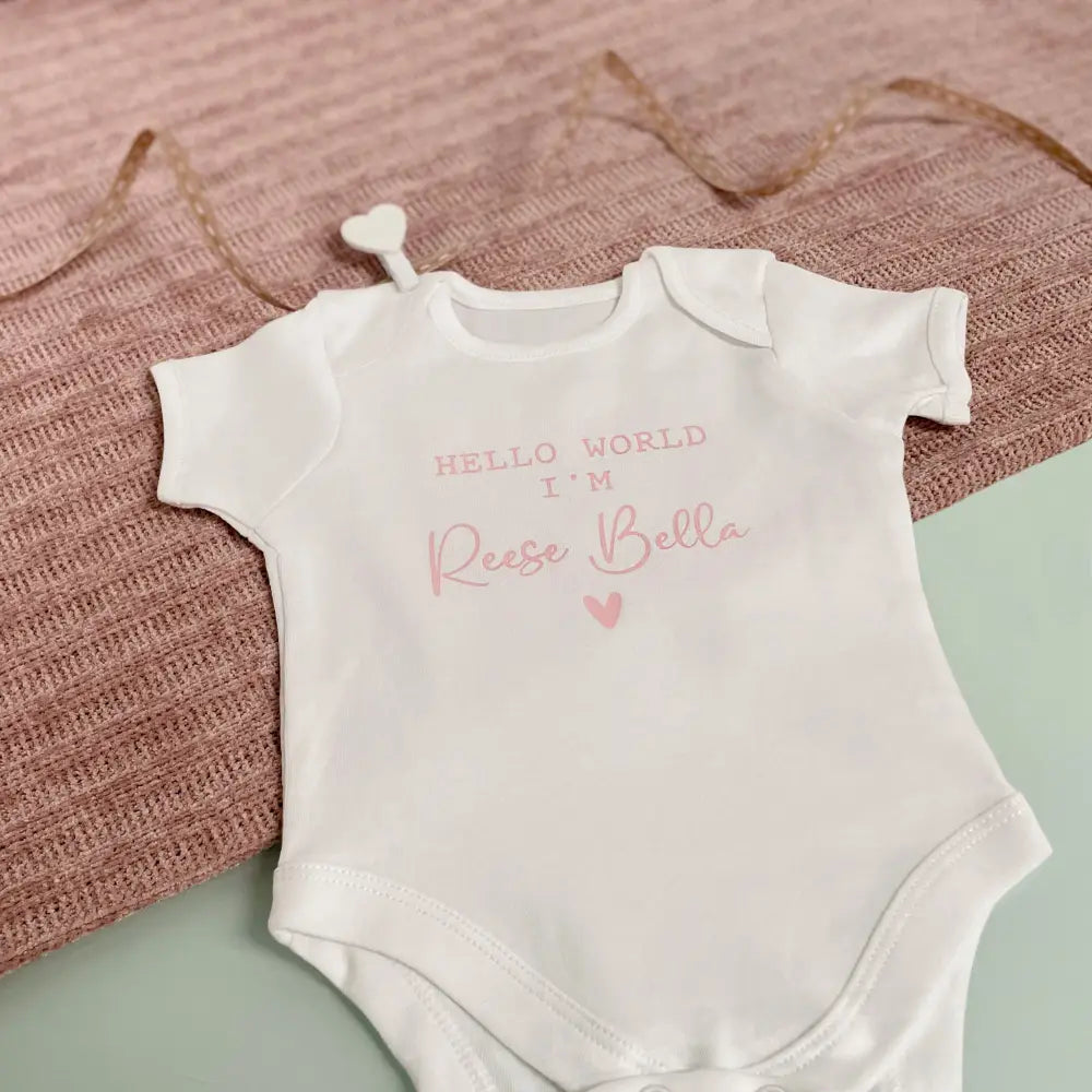 Personalised Baby Grow - Hello World