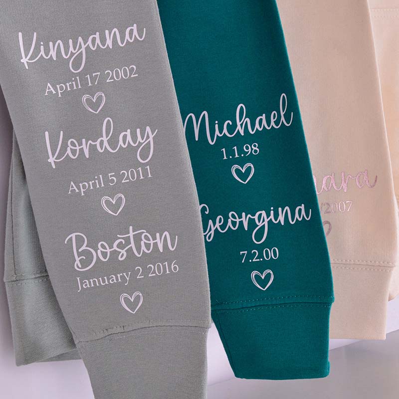 Personalised Heart On My Sleeve Hoodie