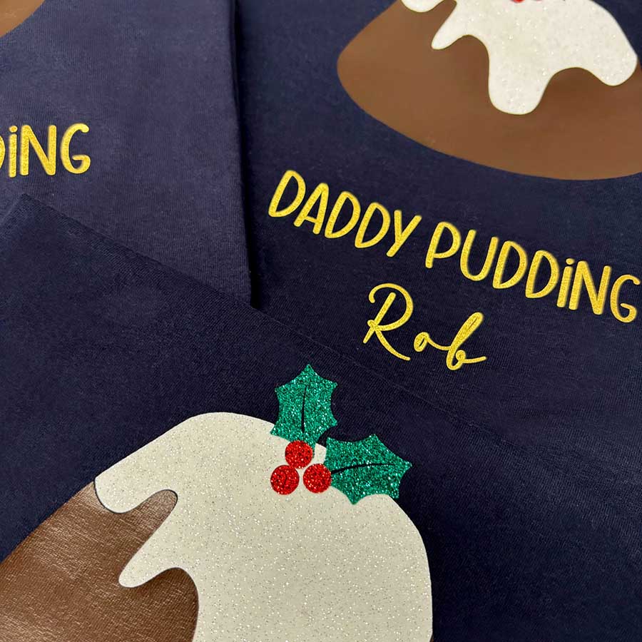 Personalised Family Christmas T-Shirt - Christmas Pudding