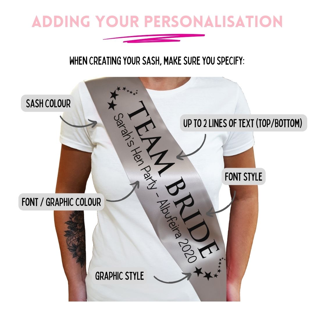 Personalised Hen Party Sash