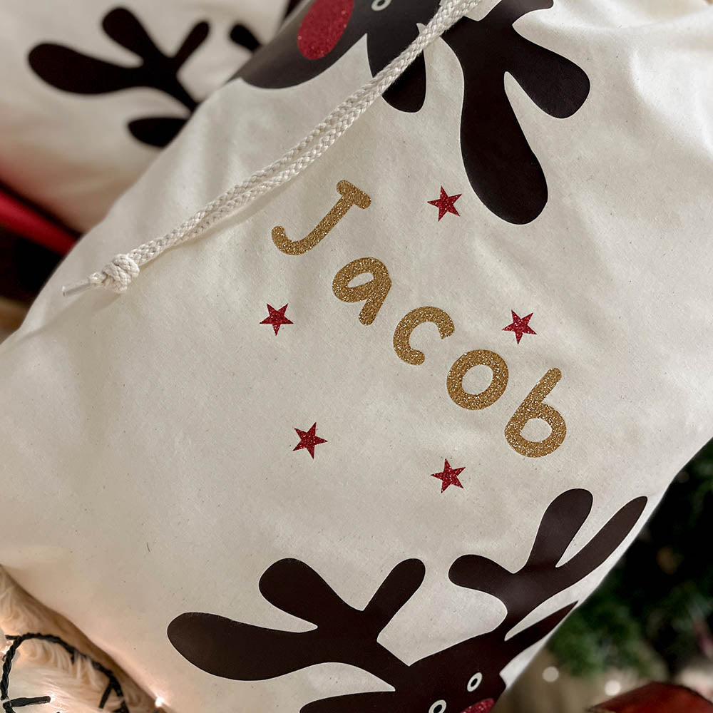 Peeking Rudolph Christmas Gift Sack