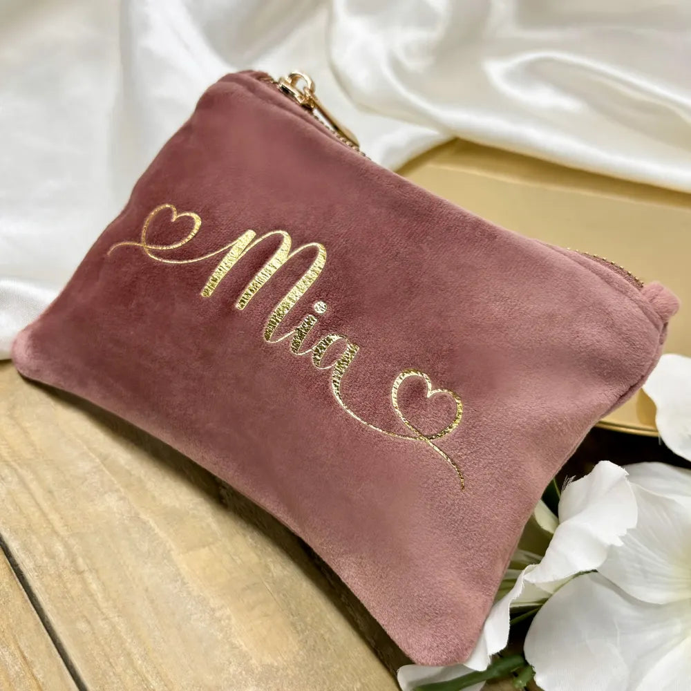 Personalised Velvet Accessory Bag