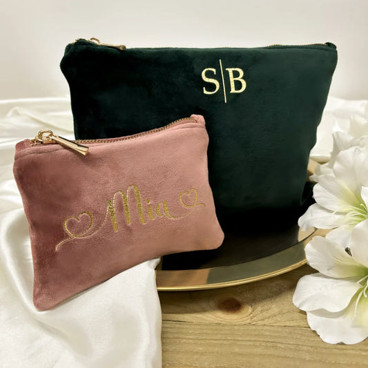 Personalised Velvet Accessory Bag