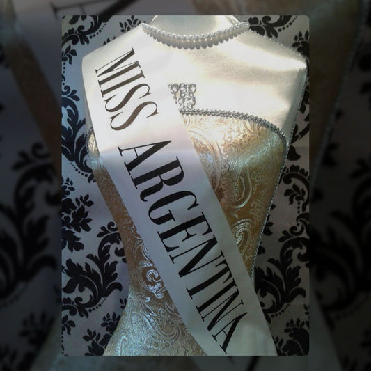 Miss Argentina Halloween Sash – Beetlejuice Inspired Women’s Sash