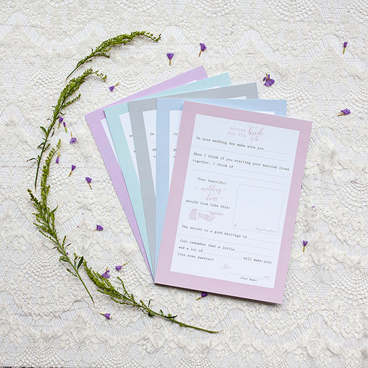 Pastel Bride Tribe Game Cards - Bride Advice Cards