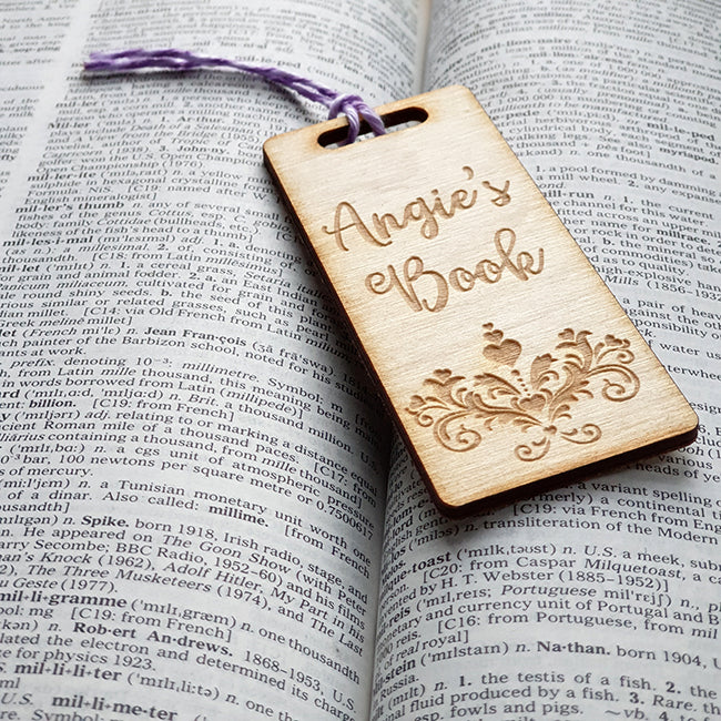 Personalised Wooden Bookmark - Vintage