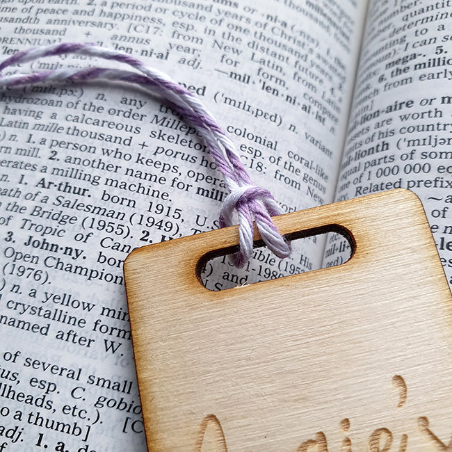 Personalised Wooden Bookmark - Vintage