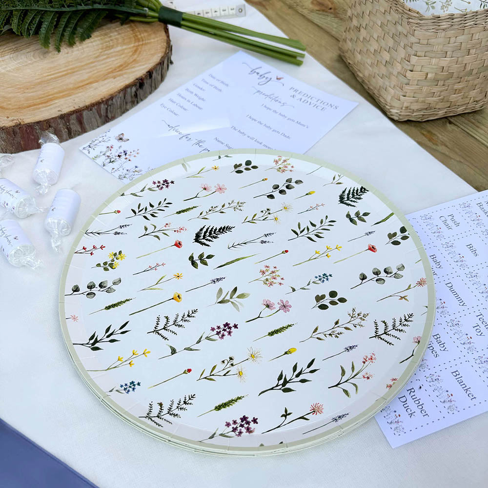 Floral Paper Plates – Wildflower Baby Shower