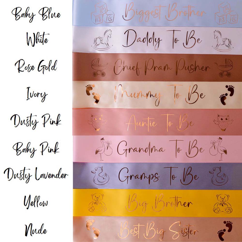 Personalised Rose Gold Baby Shower Sash