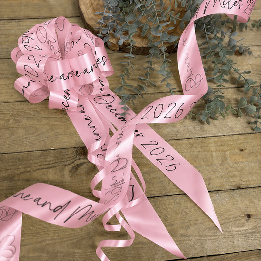 Baby Pink Personalised Wedding Car Kit