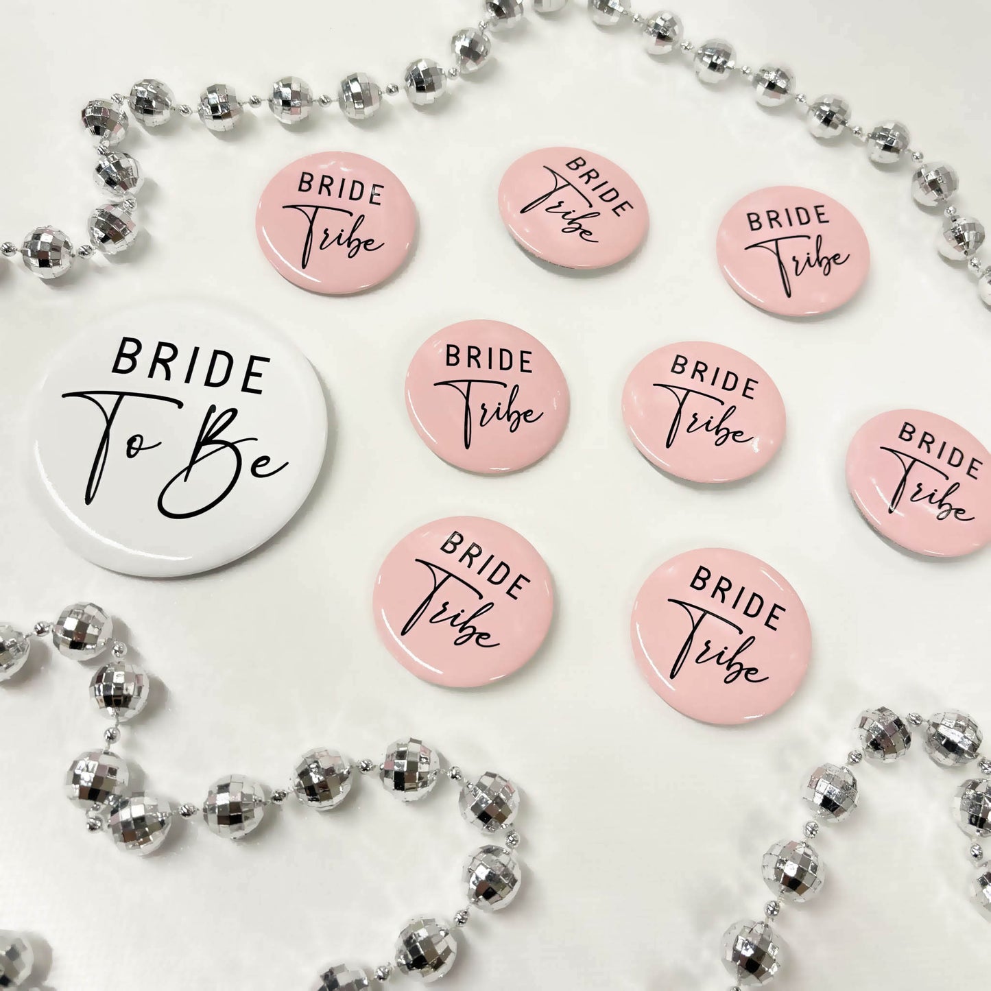 Pink Bride Tribe Badges