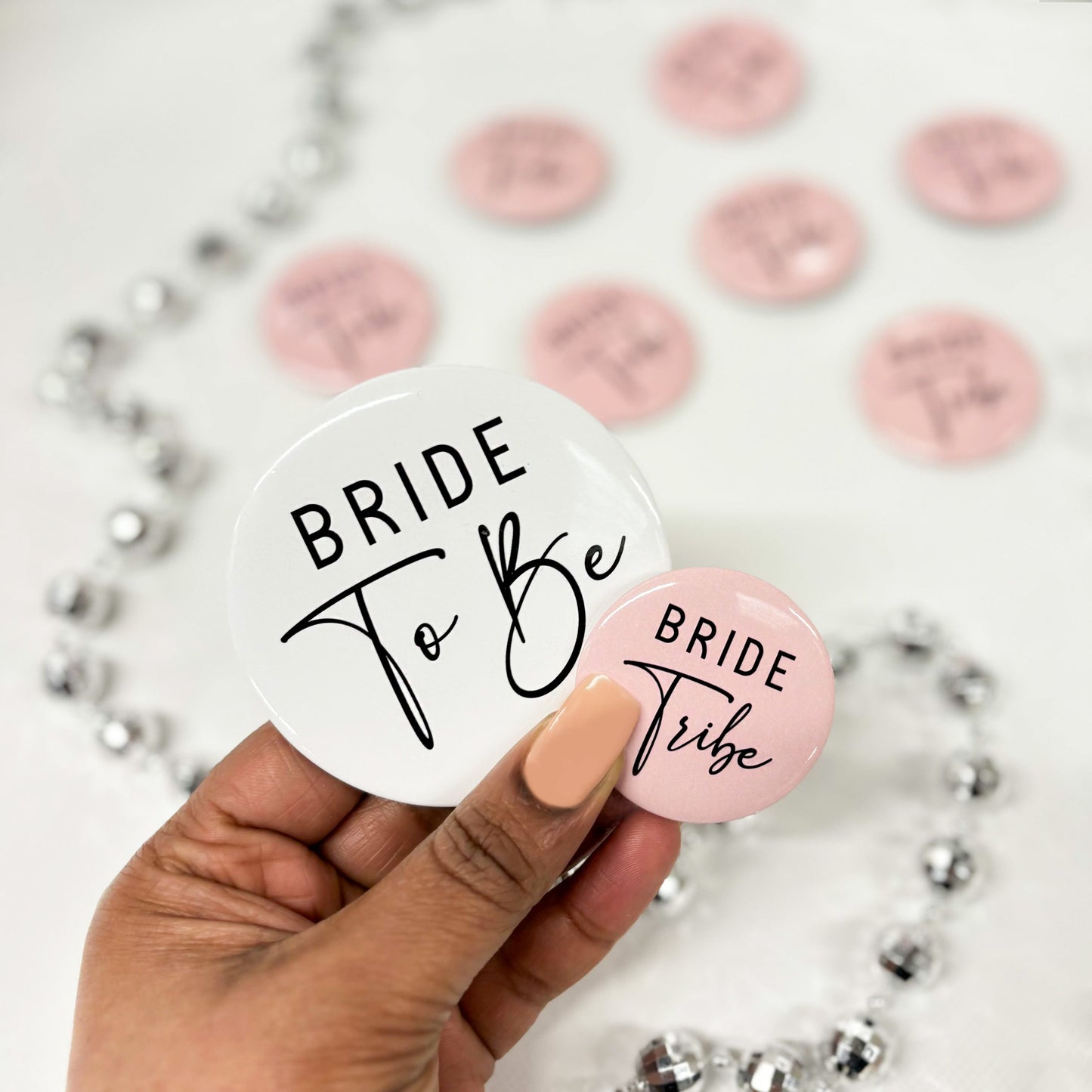 Pink Bride Tribe Badges