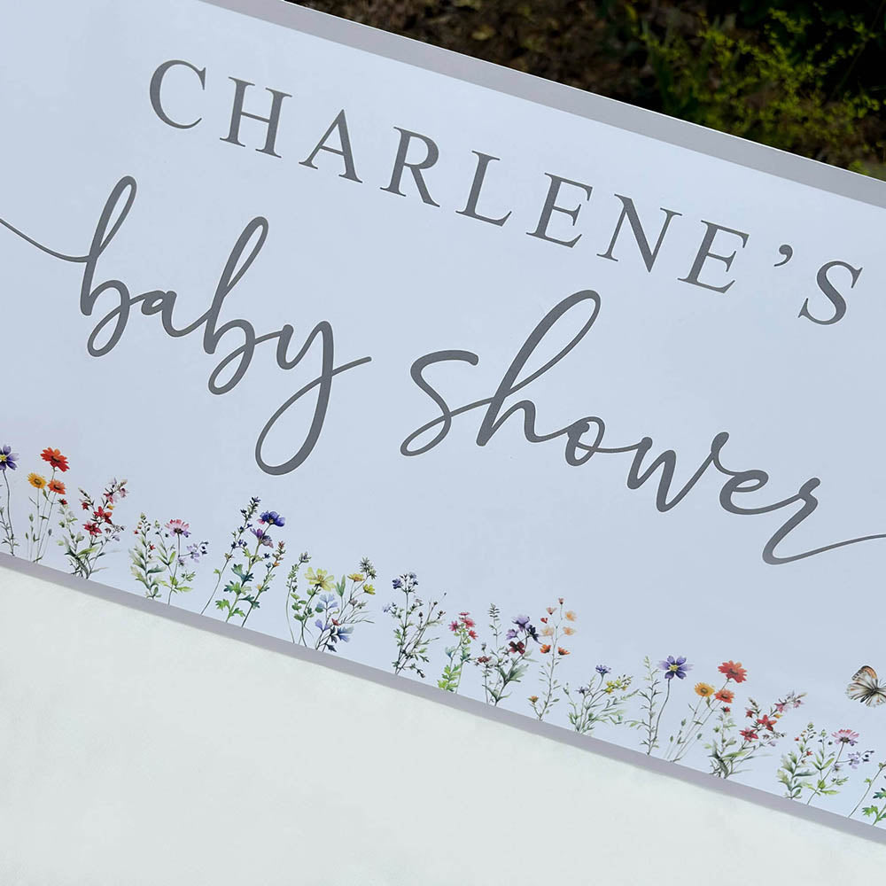 Personalised Baby Shower Banner – Wildflower Baby Shower