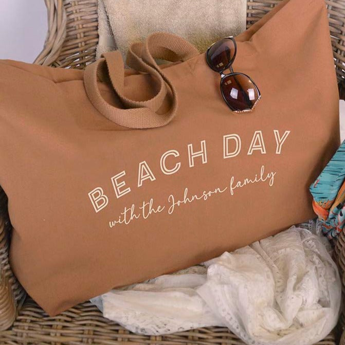 Oversized Tote Bag - Beach Days With Family