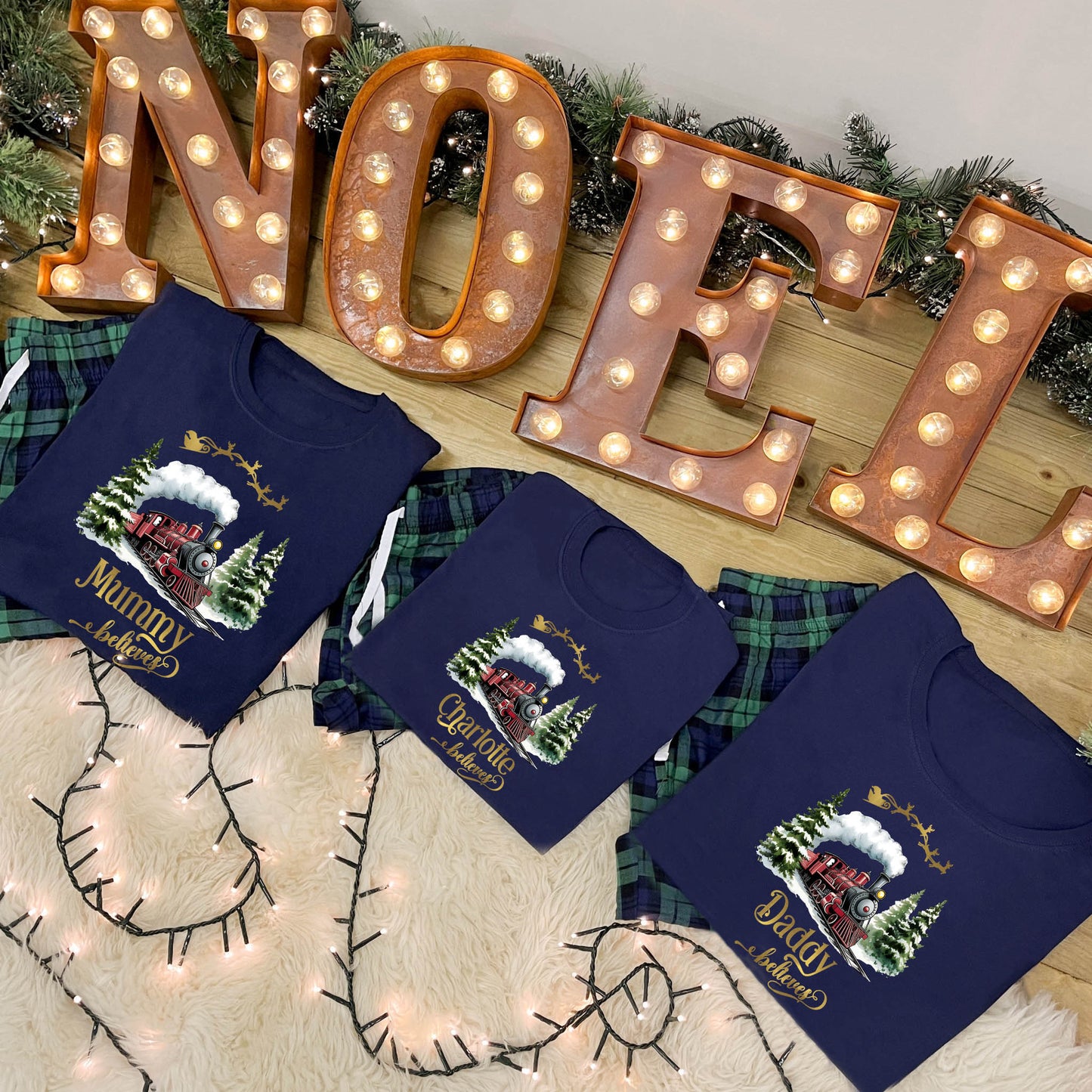 Personalised Family Christmas Pyjamas - Train