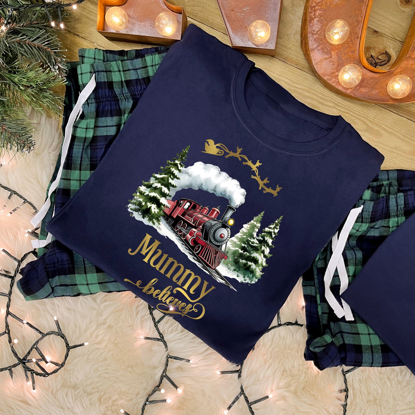 Personalised Family Christmas Pyjamas - Train