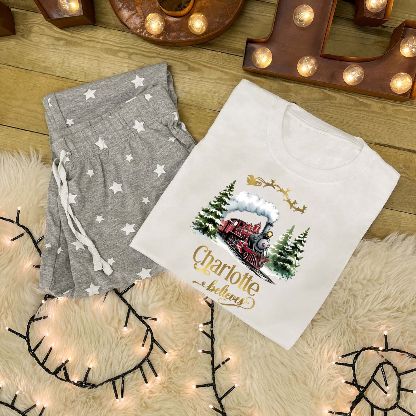 Personalised Family Christmas Pyjamas - Train