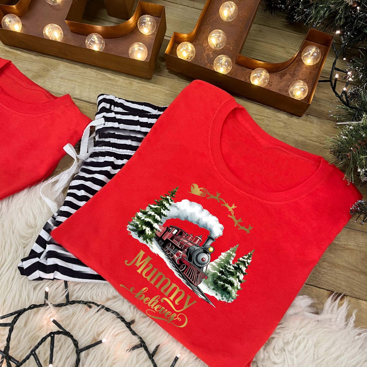 Personalised Family Christmas Pyjamas - Train