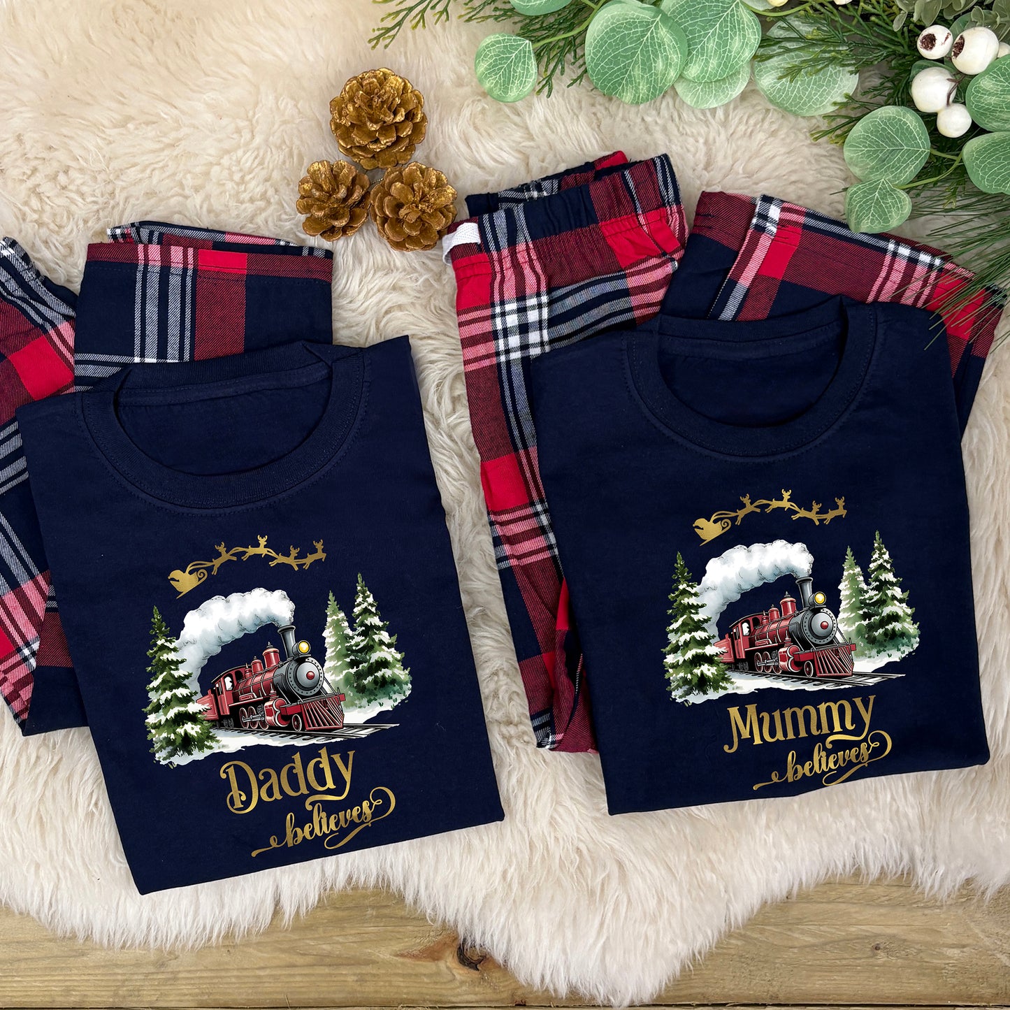 Personalised Family Christmas Pyjamas - Train