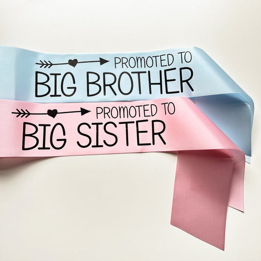 Baby Shower Sash - Promoted To Big Brother / Sister