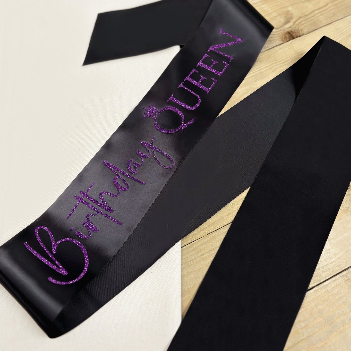 Personalised Glitter Sash - Birthday Queen