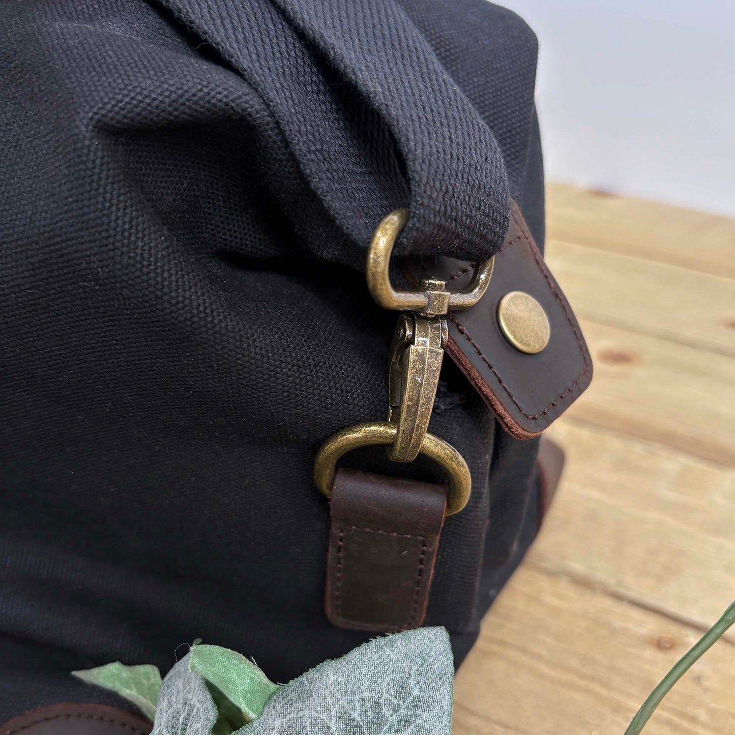 Personalised Men's Waxed Travel Bag Set - Black