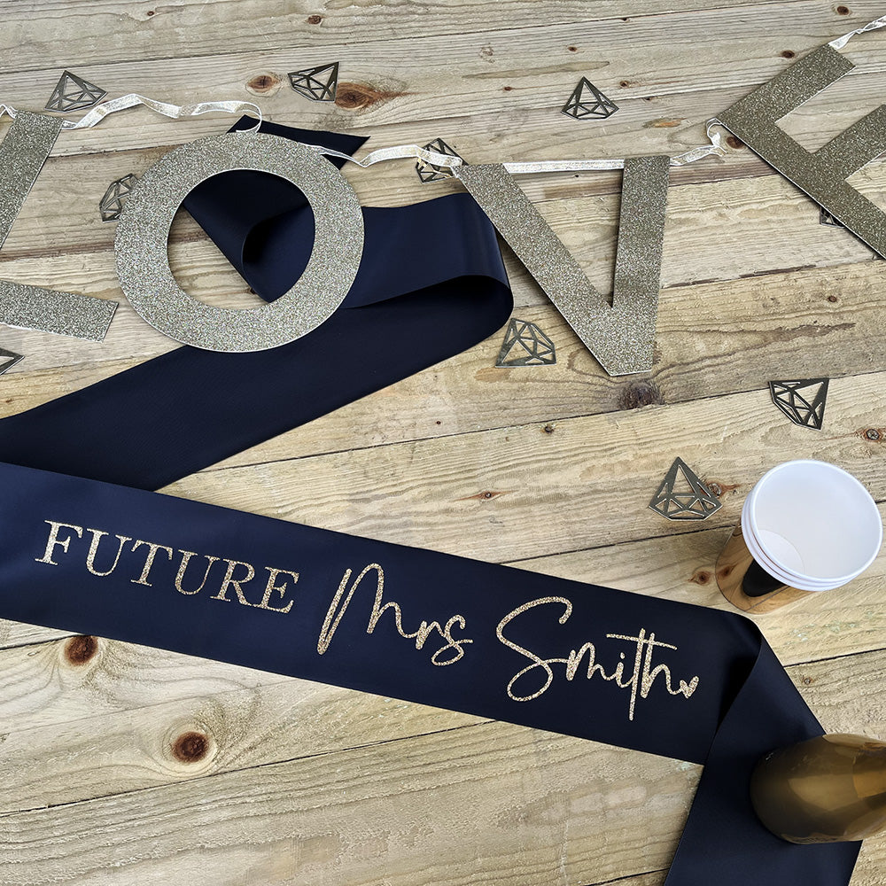 Personalised Glitter Sash - Future Mrs