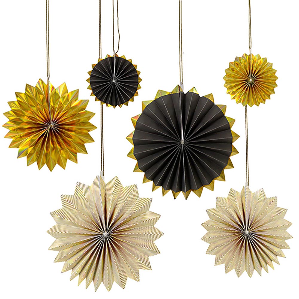 Black and Gold Decorative Fans