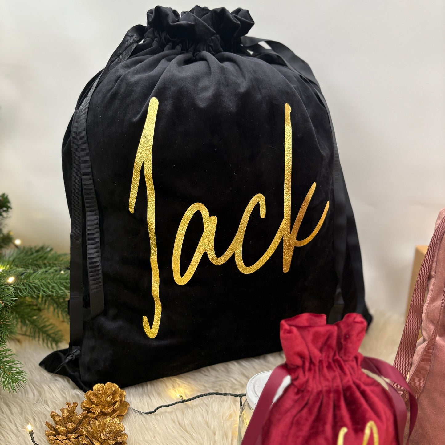 Personalised Christmas Velvet Sack