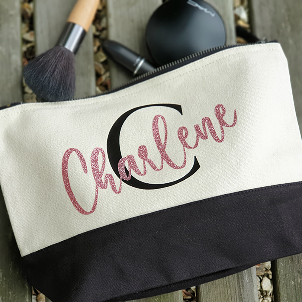 Personalised Glitter Make Up Bag - Monogram