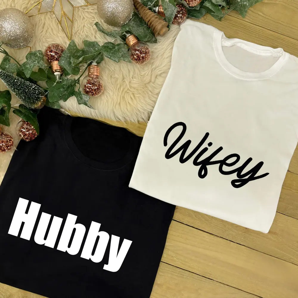 Couples T-Shirt Set - Hubby and Wifey