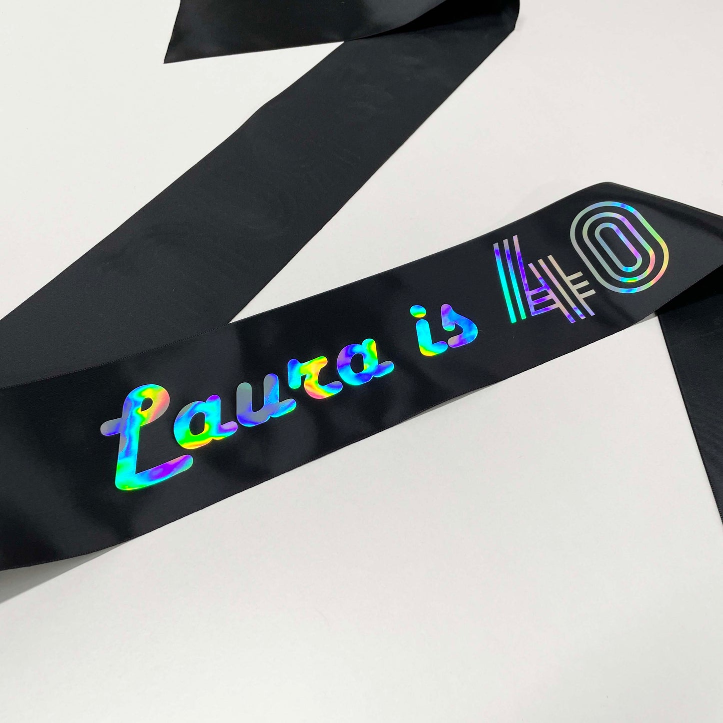 Birthday Sash - Retro Holographic