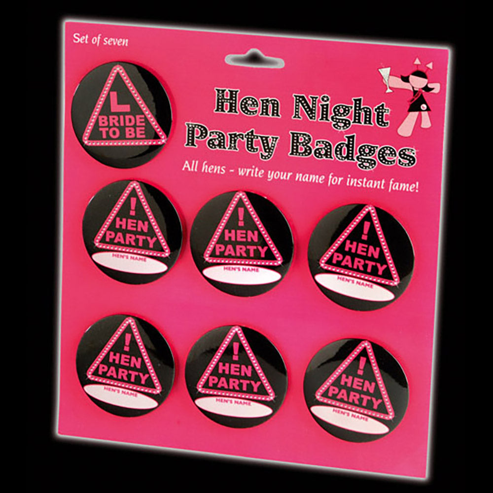 Black and Pink Hen Party Badge Pack