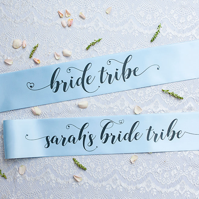 Pastel Bride Tribe Sashes - Blue