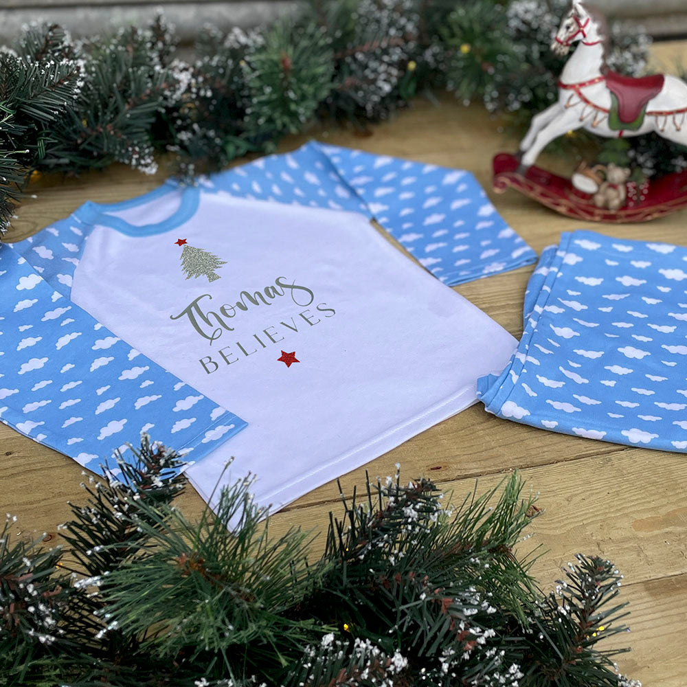 Children's Personalised Pyjamas - I Believe In Christmas