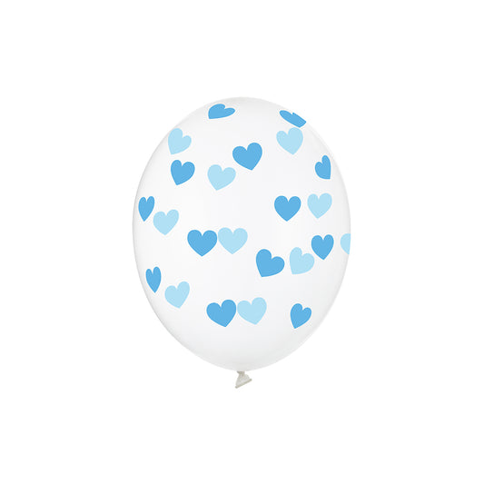 Blue Heart Balloons x 5