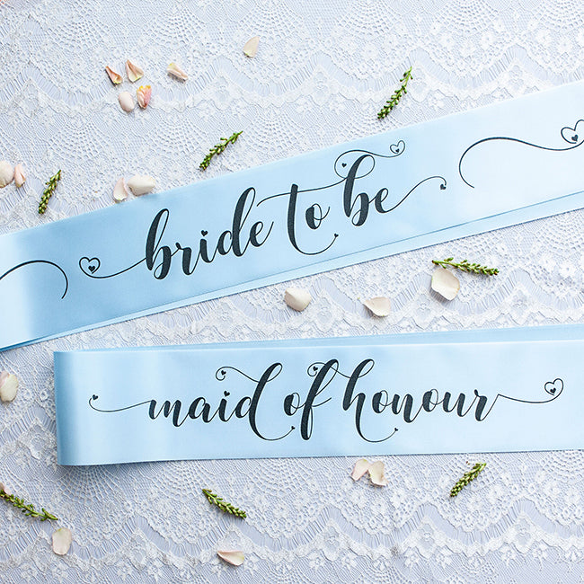 Pastel Bride Tribe Sashes - Blue