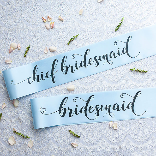 Pastel Bride Tribe Sashes - Blue