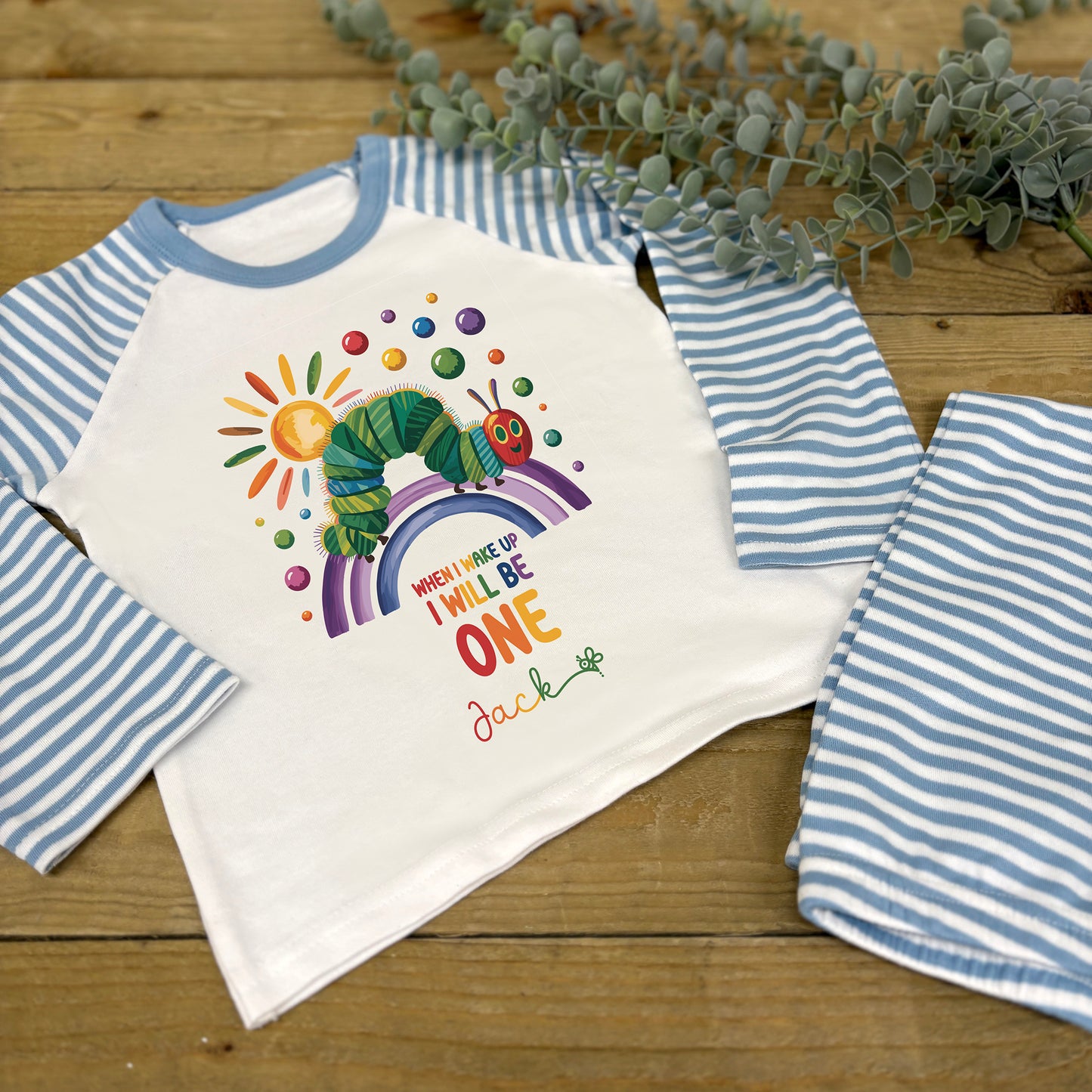 Children's Personalised Pyjamas - Hungry Caterpillar Age