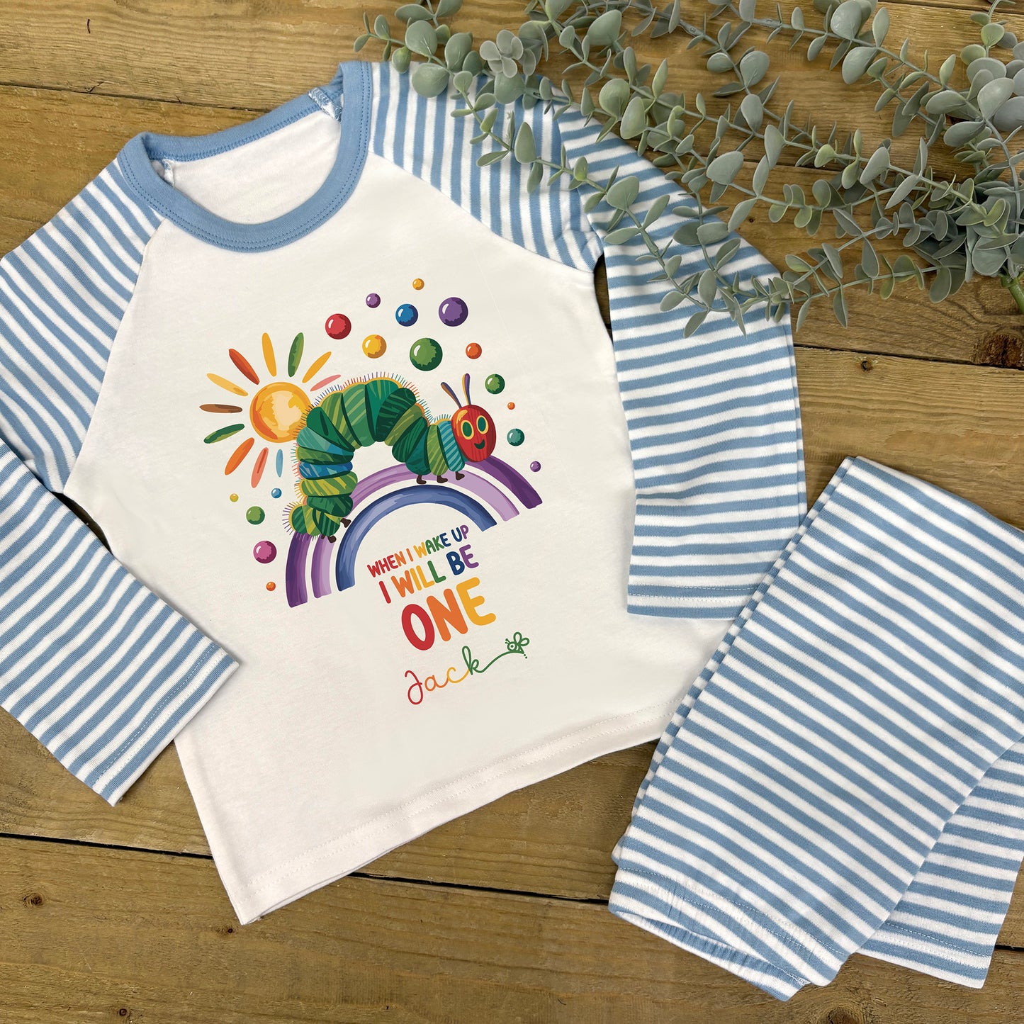 Children's Personalised Pyjamas - Hungry Caterpillar Age