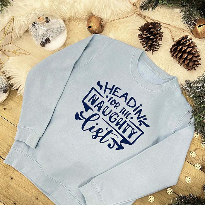 Kids Christmas Jumper – Heading For The Naughty List