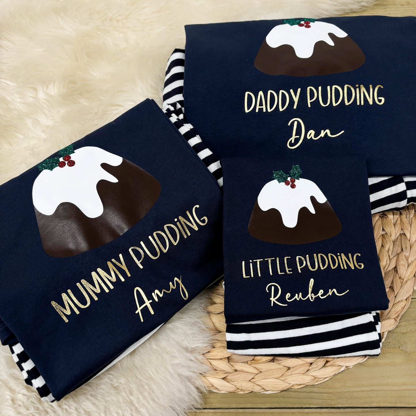 Personalised Family Christmas Pyjamas - Christmas Pudding