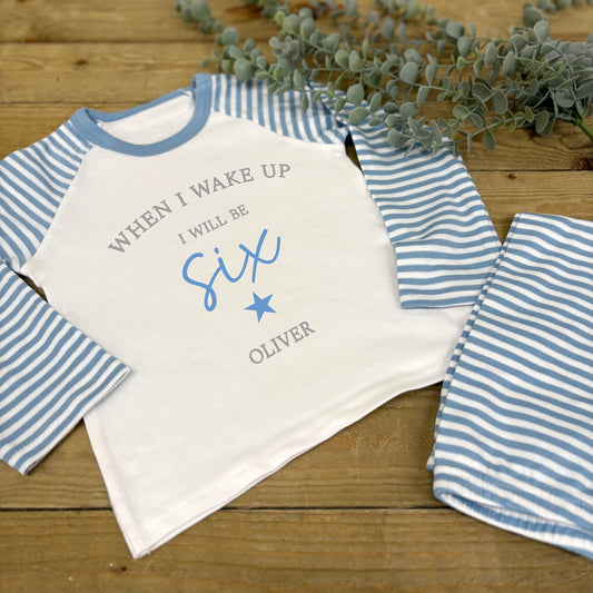 Children's Personalised Pyjamas - When I Wake Up Age